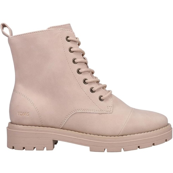 Tom’s Taupe Lace-Up Ankle Combat Boots, 7 - Picture 10 of 13